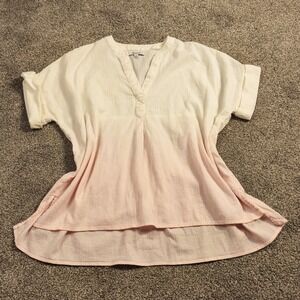Madewell Ombre Gauze Peasant Blouse Dip Dye Boho XS